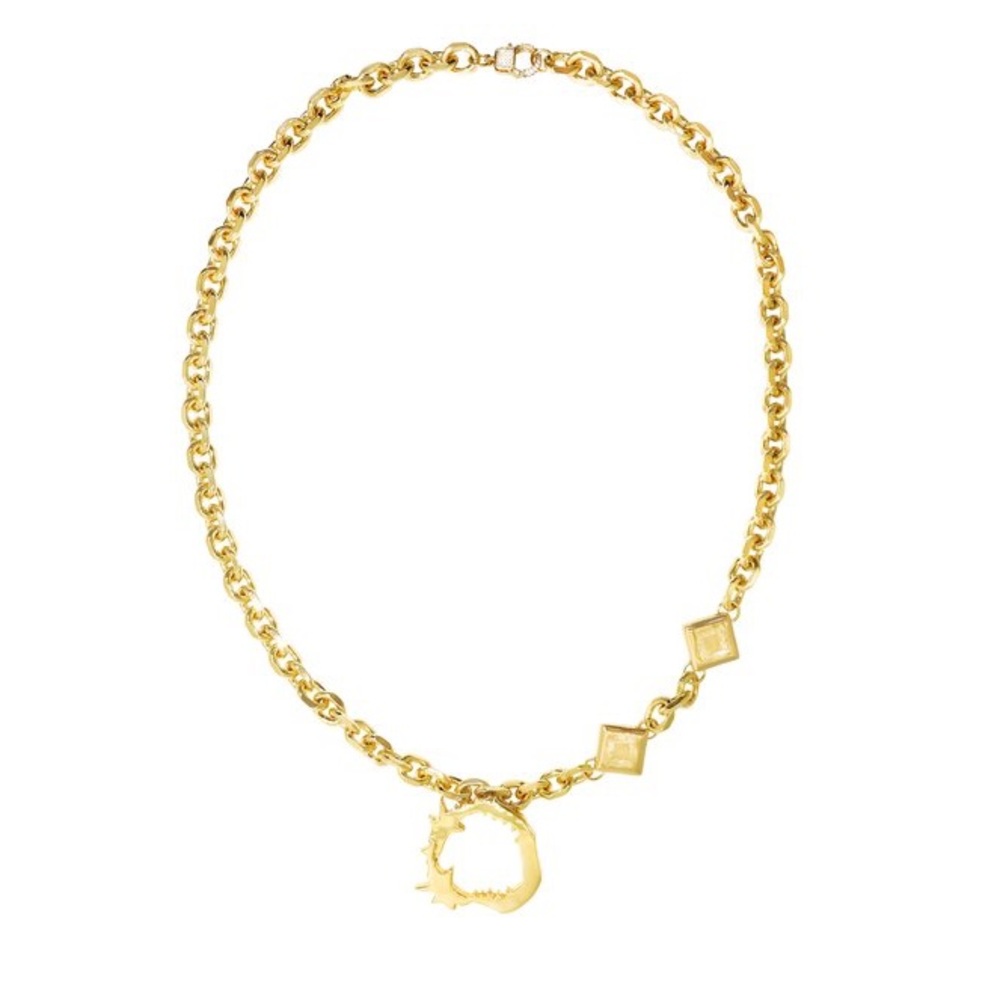New In Packaging! Eternal Blue Endless Necklace in 22K Gold Plated Brass